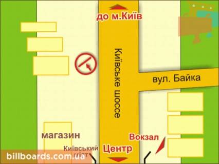 Billboard B in Zhytomyr st. Kiivs'ke Sose, 15 scheme