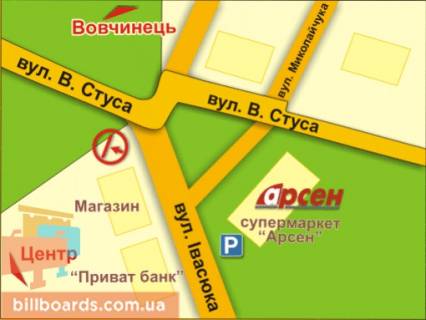 Billboard B in Ivano-Frankivsk st. Ivasuka, 24 scheme