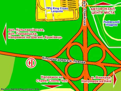 Non-Standard A in Lviv Zahidnij obhid m.L'vova, km 15+50 m (bila TC "King Kross",  5h12 m scheme