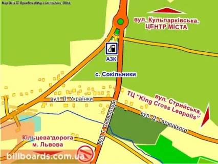 Billboard B in Lviv с. Сокільники, вул. Г. Сковороди місце 2 scheme