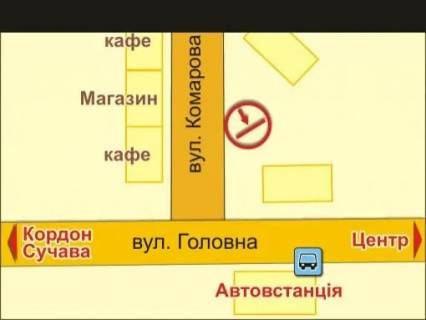 Billboard B in Chernivtsi вул. Комарова, 6 scheme