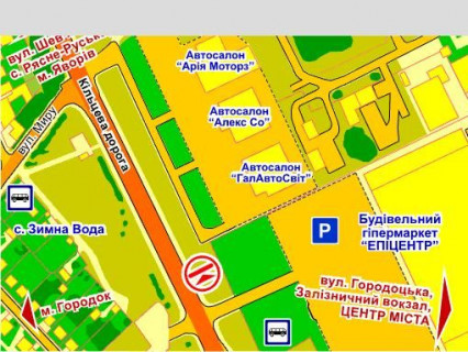 Billboard A in Lviv вул. Городоцька, 302 (біля ТЦ "Епіцентр", Автосалон  "Nissan"), місце 1 scheme