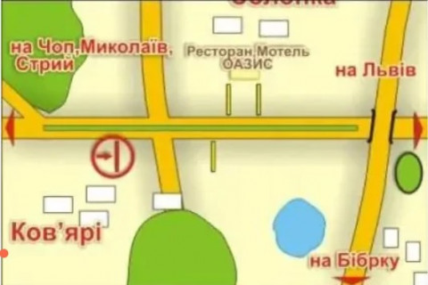 Billboard A in Lviv с. Солонка (напрямок до Львова), місце 8 scheme