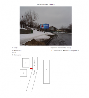Billboard B in Cherkasy st. Lenina CENTR scheme