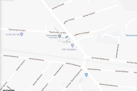 Billboard A in Vatutine st.Zvenigorodskaa 56-a v'ezd v Vatutino s Kieva AZS Avtoservis A scheme