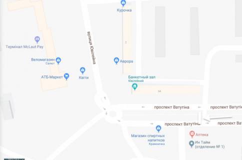 Billboard A in Vatutine bul'var Sevcenka(Vatutina) st.Komarova A2 scheme