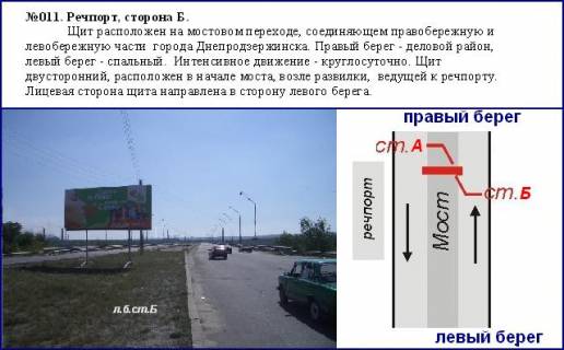 Billboard B in Kam'yanske (Dniprodzerzhinsk), 3x6  mostovij perehid Recport z lev., Dniprovs'kij rajon Photo 1