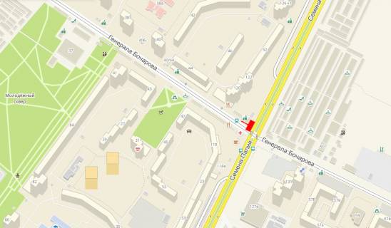 Billboard B in Odessa, 3x6x2  Generala Bocarova / Semena Palia, 120 (Dnepropetrovskaa doroga) scheme