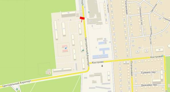 Billboard A in Odessa, 3x6x1  Central'nyj aeroport / Kostrova (naprotiv) scheme