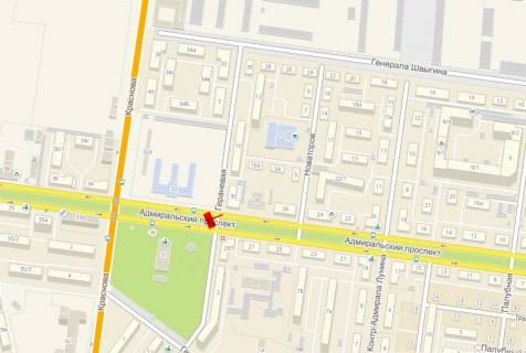 Billboard A in Odessa, 3x6x2  Admiral'skij prospekt / Geranevaa (No2) scheme