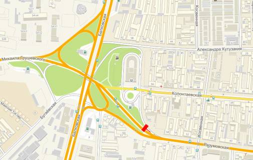 Billboard A in Odessa, 3x6x1  Razumovskaa, 59 (naprotiv) scheme