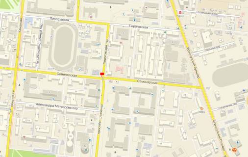 Billboard B in Odessa, 3x6x1  Prospekt Sevcenko / Seminarskaa (Pirogovskij pereulok, 8) scheme