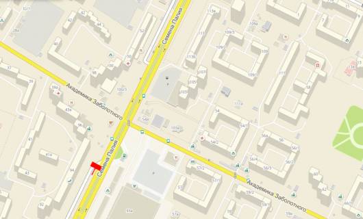 Billboard B in Odessa, 3x6x2  Dnepropetrovskaa doroga (Semena Palia) / Mahackalinskaa, 1 (na razdelitel'noj polose) scheme