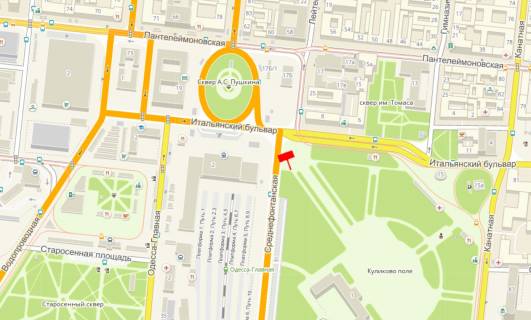 Billboard B in Odessa, 3x12x1  Srednefontanskaa / Kulikovoe pole (vozle pesehodnogo perehoda)                                         PRAVYJ scheme