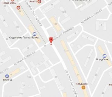 Billboard A in Kremenchuk, 3 х 6  prosp. L.Ukrainki, perehr. z st. Karnauhova, navproti  supermarketu  <<MarketOpt>> scheme