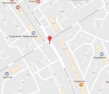 Billboard A in Kremenchuk prosp. L.Ukrainki (prosp. 50-let. Oktabra), perekrestok s st. Karnauhova, naprotiv  supermarketa  <<Sil'po>> scheme