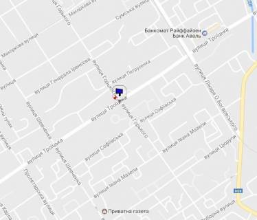 Billboard A in Kremenchuk, 3 х 6  perehresta st. Troic'koi ta st. Levka Luk'anenka, navproti fitnes-klubu <<Spartak>>, napramok iz centru scheme