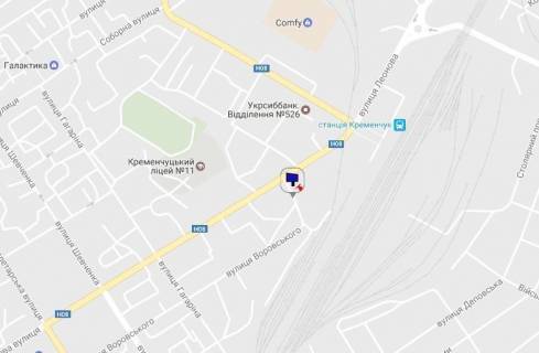 Billboard B in Kremenchuk, 3 х 6  st. Starsogo lejtenanta Kagala (kolisna st. Persotravneva), 46, perehr. z st. Teatral'nou, bila kliniki <<Evropejs'ka medicina>>, r-n avtovokzalu i z/d vokzalu scheme