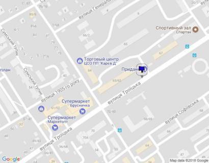 Billboard A in Kremenchuk, 3 х 6  st. Troic'ka, 67, rajon supermarketiv <<Ilona>>, <<MarketOpt>>, napramok u centr scheme