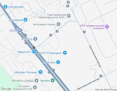 Billboard B in Kremenchuk, 3 х 6  st. Kiivs'ka, 101, perehr. z proizdom 40-rokiv DAI scheme