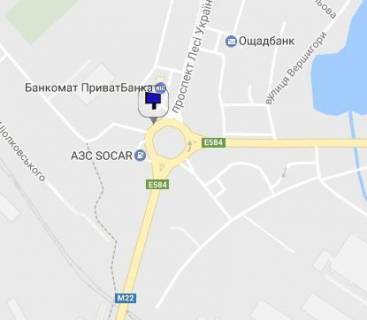 Billboard A in Kremenchuk, 3 х 6  prosp. L.Ukrainki, kolo Pivzavoda, zaizd na mist, perehr. z prosp. Svobodi, r-n gipermarketu <<MarketOpt>>, napramok u centr (livoruc) scheme