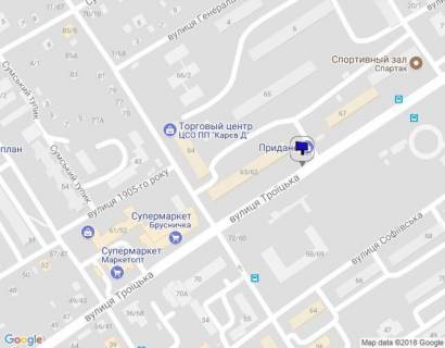 Billboard B in Kremenchuk, 3 х 6  st. Troic'ka, 67, rajon supermarketiv <<Ilona>>, <<MarketOpt>>, napramok z centru scheme