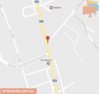 Billboard A in Kremenchuk Pescanoe, st. Kievskaa, perekrestok s st. Industrial'noj, rajon supermarketa <<Optovicok>> scheme