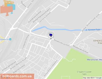 Billboard A in Kremenchuk st. Armarocnaa, perekrestok s st. Govorova, rajon avtorynka i z/d pereezda, napravlenie na avtorynok scheme