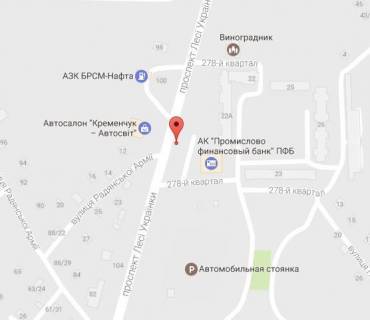 Billboard A in Kremenchuk, 3 х 6  prosp. L.Ukrainki, bila bud. 22-a, r-n <<PromFinBanka>>, avtosalonu <<Ford>>, <<Nissan>>, navproti TRC scheme