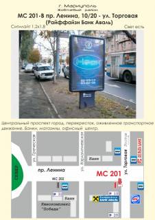 Citylight B in Mariupol, 1,2х1,8  av. Lenina, 10/20 - st. Torgovaa (Rajffajzn Bank Aval') Photo 1