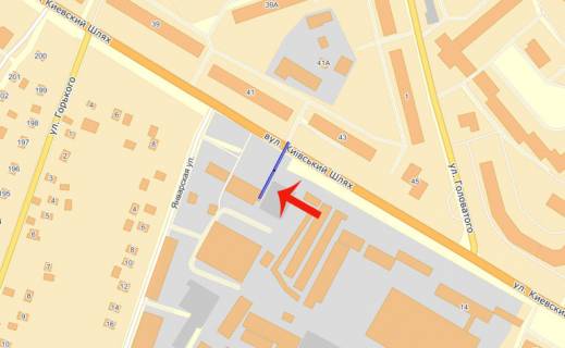 Billboard B in Boryspil  st.Kievskij slah (V) levyj / ATB,rynok Zoranyj - na Kiev scheme