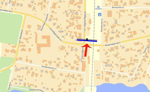 Billboard A in Boyarka  st. Hresatik /Zovtneva (A) scheme