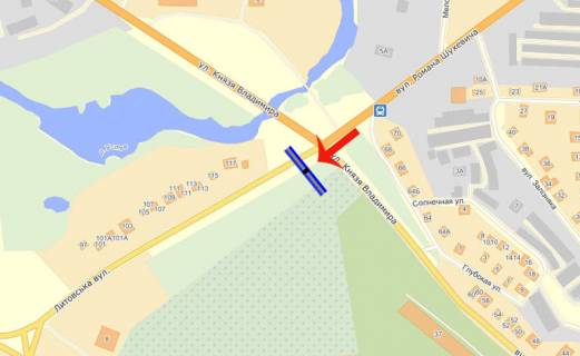 Billboard B in Rivne st.Suhevica/st.Knaza Vladimira (V) - razmer sita: 3 h 5,95 scheme