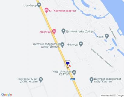 Billboard B in Kozin Konca-Zaspa, trasa R-01, km 32+200 pravo, povorot na s. P'atihatki (st. Anatolia Solov'anenka), za 300m do povorotu na st. Lobanovs'kogo scheme