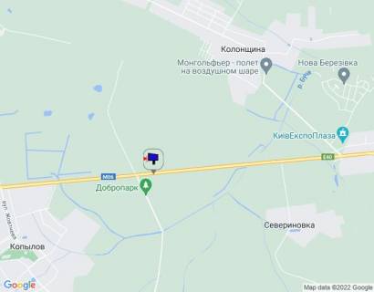 Billboard A in Kiev roads Trasa M-06 "Kiiv-Cop" (Zitomir), km 42+900 livo, cerez 350m pisla povorotu na Motizin scheme