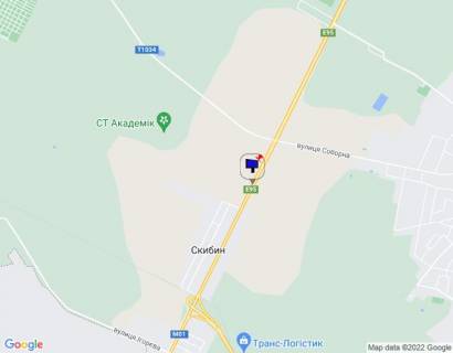 Billboard A in Skibin s. Skibin, cernigivs'ka trasa, trasa M-01 "Kiiv-Cernigiv-Novi Arilovici", km 39+450 livo, st. Kiivs'ka, cerez 950m pisla povorotu na s. Velika Dimerka, cerez 1.1km pisla AZS "AMIK" scheme