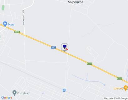 Billboard A in Nemishaeve smt. Nemisaevo, trasa M-07 "Kiiv-Kovel'", km 35+400 pravo, cerez 950m pisla povorotu na st. Parkova, cerez 1km pisla avtobusnoi zupinki scheme