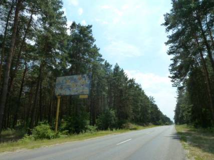 Billboard B in Khotnivka s. Hotanivka, trasa R-69 "Kiiv-Visgorod-Desna", km 33+850 pravo, cerez 650m pisla povorotu na bazu vidpocinku Arsenalec' ta "MRIA", za 550m do ekobazi KOZANOSTRA, za 600m do avtobusnoi zupinki Photo 1