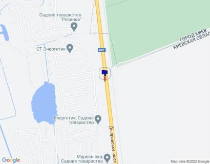 Billboard B in Kiev roads Dniprovs'ke sose, trasa N-01 "Kiiv-Znam'anka", km 32+000 pravo scheme