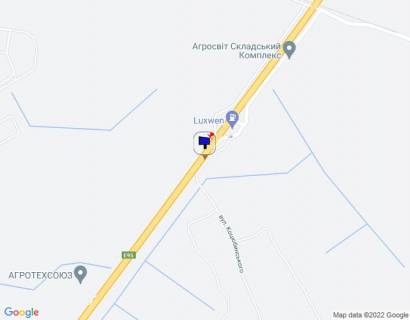 Billboard B in Kalynivka smt. Kalinivka, trasa M-05 Kiiv-Odesa, km 34+020 livo, zaizd na AZS LUXWEN scheme