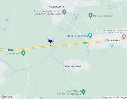Billboard B in Kiev roads Trasa M-06 "Kiiv-Cop" (Zitomir), km 41+370 livo, povorot na kotedzne mistecko "Nimec'ka sloboda" scheme
