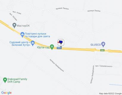 Billboard B in Ivankiv с. Іванків, харківська траса, траса М-03 "Київ-Харків", км 48+050 ліво, біля АЗС Sun Oil, за 450м до АЗС GLUSCO та повороту на вул. Любарецька scheme