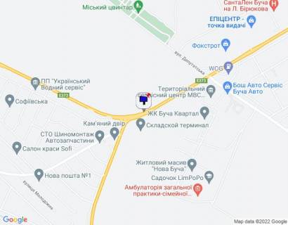 Billboard A in Vorzel м. Буча, траса М-07 "Київ-Ковель", км 30+600 право, за 150м до поворту на автошлях Т1001 та смт. Ворзель, через 450м після автобусної зупинки, через 500м після перехрестя з вул. Депутатська та ЖК "Буча-Квартал", через 550м після АЗС WOG та ТЦ scheme