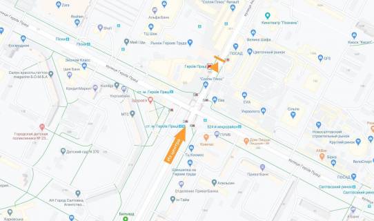 Billboard B in Kharkiv Ак. Павлова вул. - Нескорених вул. (роздільник із центру) (Б) №2 scheme