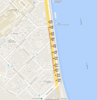 Cityscroll A in Kyiv, 1,84 х 1,27 м  Podol'skij r-n, st.Naberezno-Kresatickaa, razdelitel' naprotiv d.13-15-17(v storonu metro Poctovaa plosad') scheme