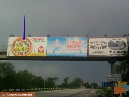 Billboard A in Vasylivka, 3х6  g. Vasil'evka, pesehodnyj most, napravlenie dvizenia v storonu Kryma Photo 1