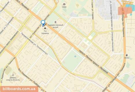 Billboard A in Zaporizhzhya av. Lenina, 147 TC <<Ukraina>>, razmer 3h6 m. scheme