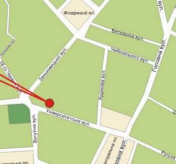 Billboard B in Chernivtsi st.Universitetskaa, 8 niznij, centr okolo Fokstrota scheme