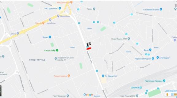 Billboard B in Kyiv, 3х6  Har'kovskoe sosse,9 - Leningradskaa pl. scheme