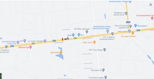 Billboard A in Parking, 3х6  Zitomirskaa trassa - s.Milaa, restoran "Dva Bobra" - 27 km, naav. iz Kieva (pravyj) scheme